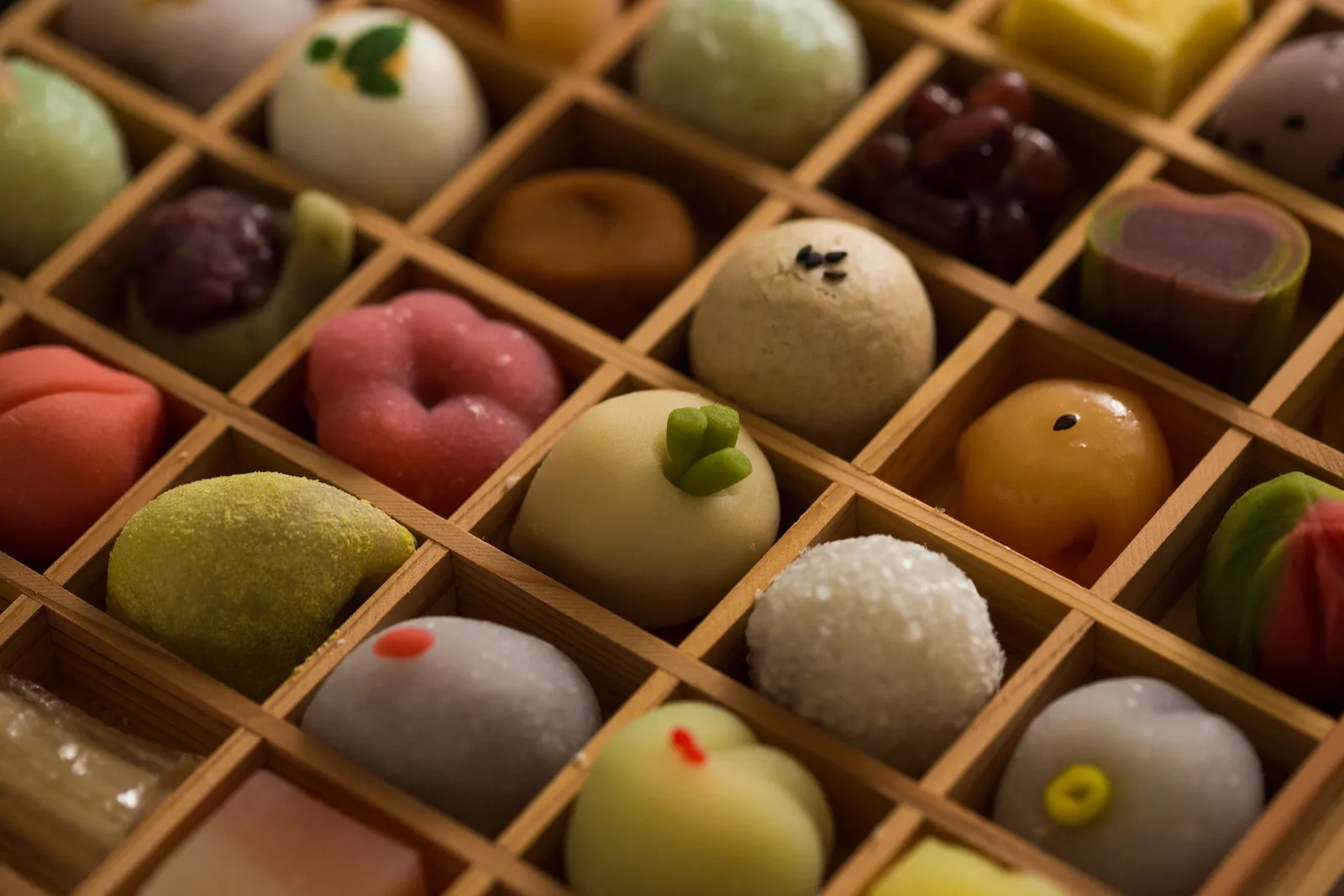 Various wagashi confections